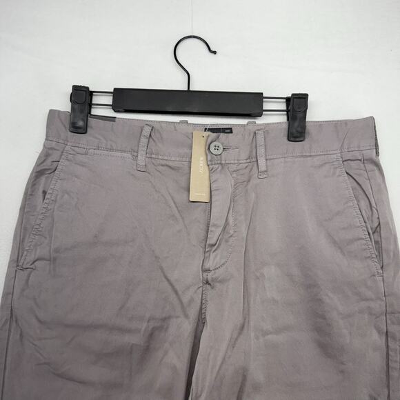 J Crew Pants Mens 29x32 Gray Stretch Chino Khaki Business Office Casual Flex NEW - Picture 1 of 10